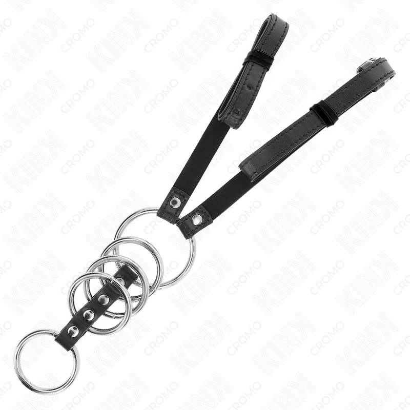 KINK - 5 PENISRINGE 3,8 CM BIS 5 CM METALL MIT LEDERGURT 112 CM für sinnliche und diskrete Momente