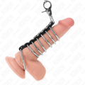 KINK - 7 PENISRINGE AUS METALL 3,8 CM BIS 5 CM VERBUNDEN MIT LEDER UND METALLKETTE 100 CM Penisring diskret online kaufen