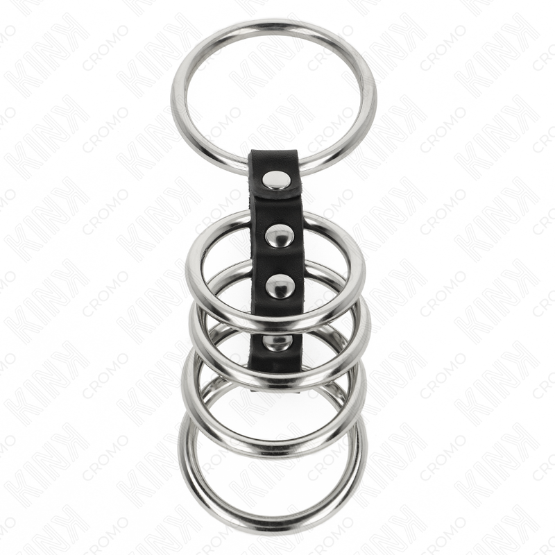 KINK - 5 PENISRINGE 3,7 CM BIS 5 CM METALL DURCH LEDER VERBUNDEN Penisring diskret online kaufen