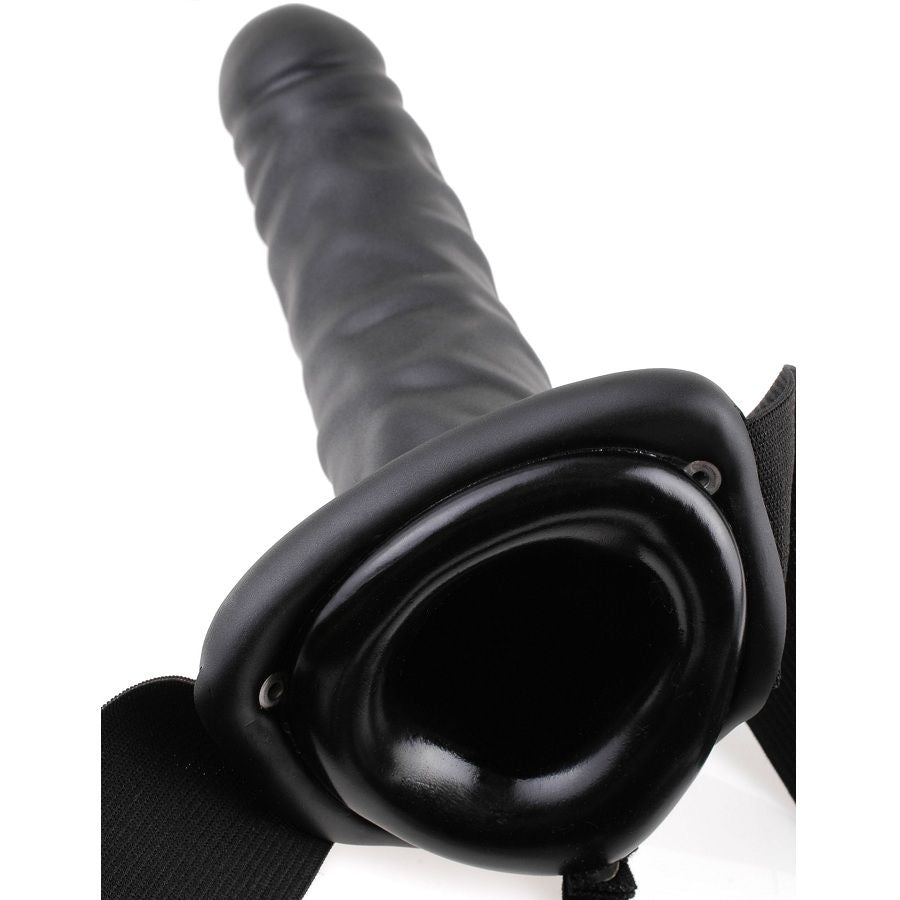 Fetish Fantasy Series Vibrierender Hohl-Strap-On 20 cm – Schwarz, Multi-Speed Vibration