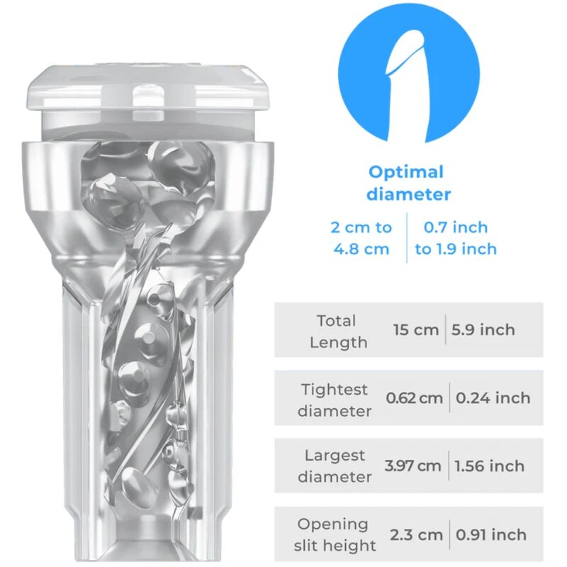 KIIROO - FEEL POCKET STROKER KRISTALL VON KIIROO TRANSPARENT – Masturbator Bild 9