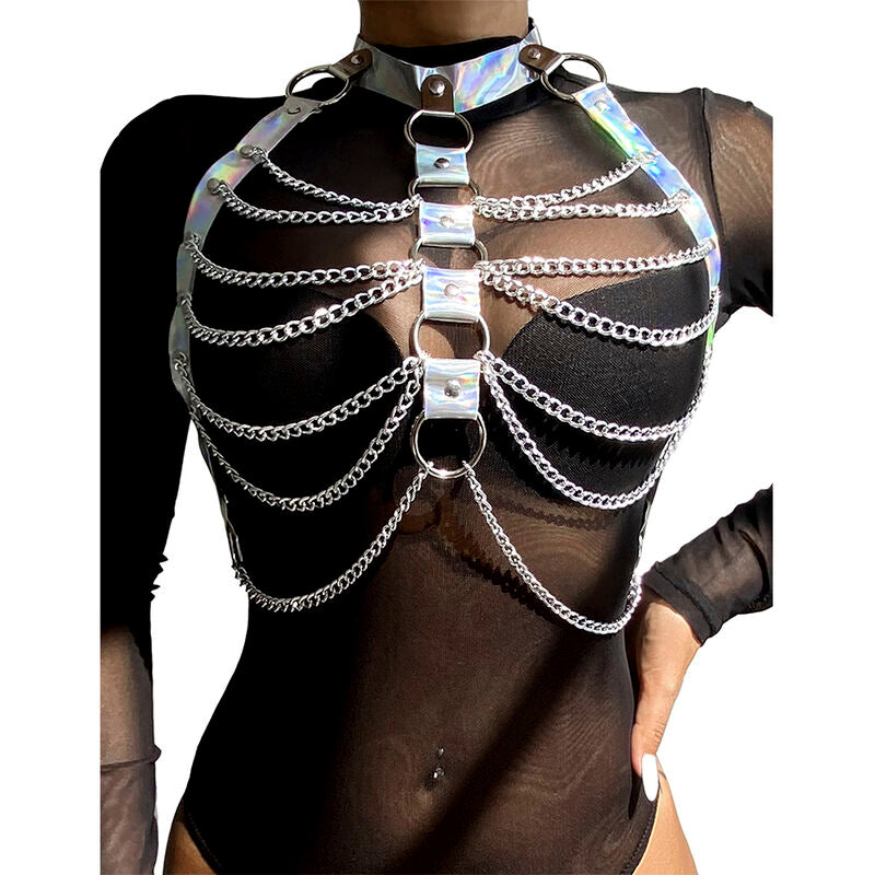 SUBBLIME - 953737 BRUSTGURT MIT RINGEN UND KETTEN SILBER EINE GRÖSSE – Erotik-Schmuck Bild 4