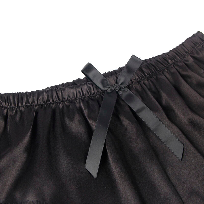 SUBBLIME - 953942 LÄSSIGE SEIDENNACHTHEMD + SPITZENHOSE SCHWARZ L/XL – Rollenspiel-Kostüm Bild 6