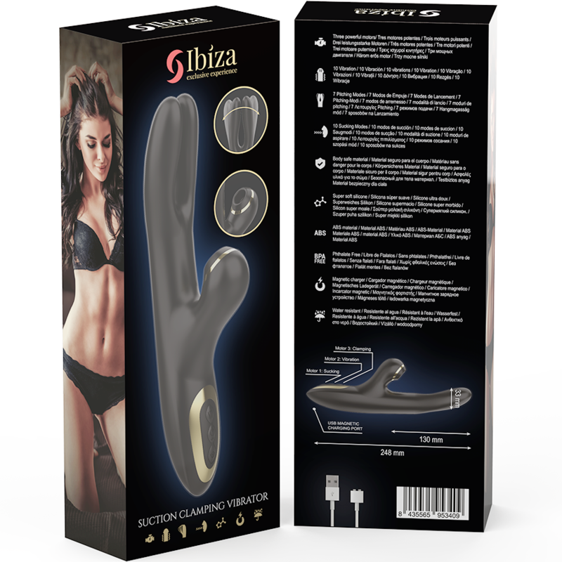 IBIZA Doppelvibrator Klemme – Schwarzer Doppelklemmen-Vibrator, Wasserdicht & USB – Vibrator Bild 11