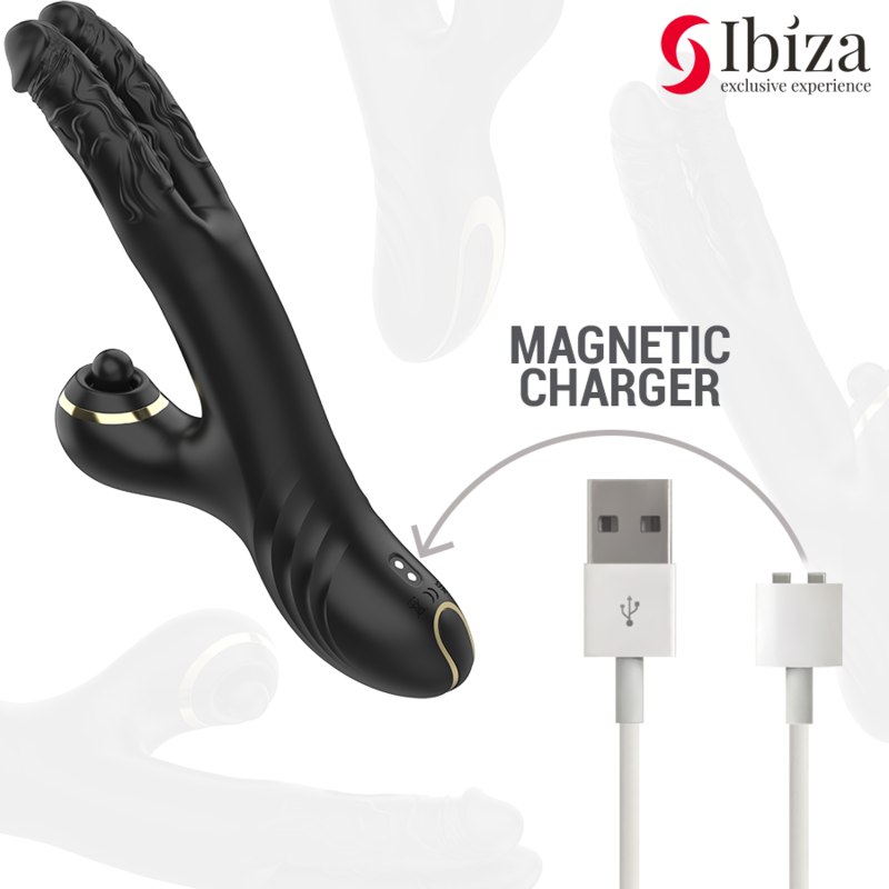 IBIZA Zwei Drachen Doppelvibrator – Klitoris- & G-Punkt-Stimulation, Schwarz – Klitorisstimulator Bild 9