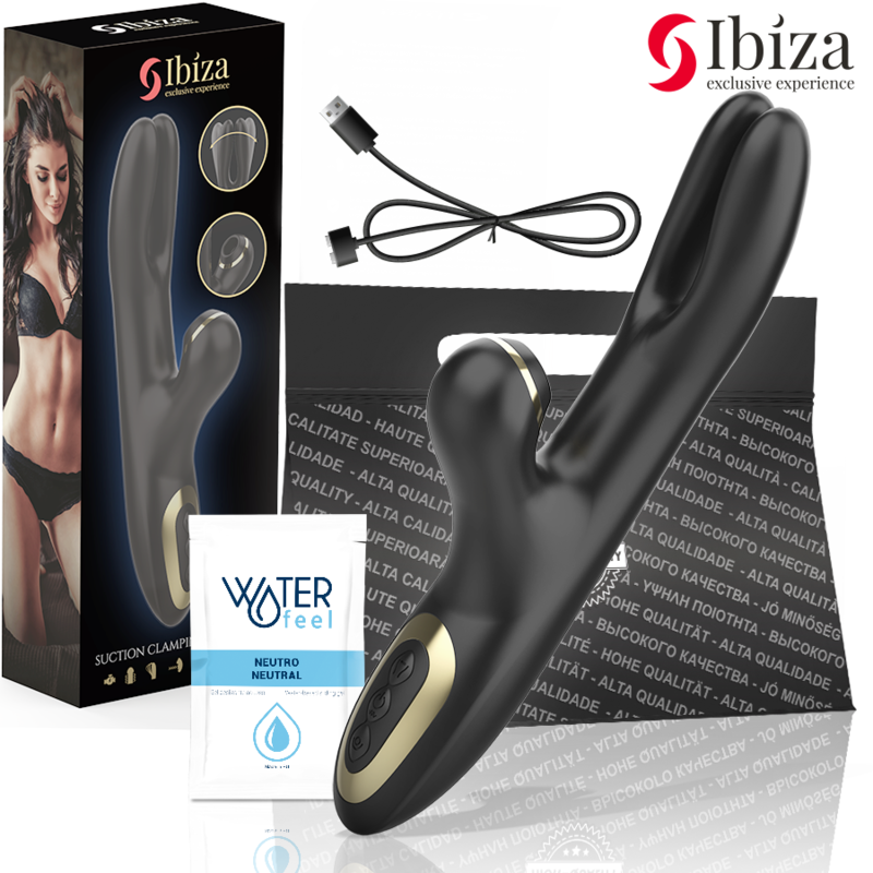 IBIZA Doppelvibrator Klemme – Schwarzer Doppelklemmen-Vibrator, Wasserdicht & USB – Vibrator Bild 2