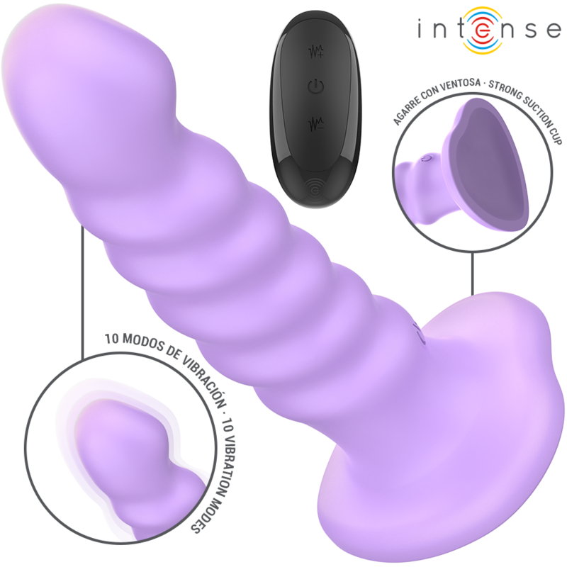 INTENSE - BRENDA VIBRATOR GRÖSSE M SPIRALENDESIGN 10 VIBRATIONEN LILA FERNBEDIENUNG – Vibrator Bild 2