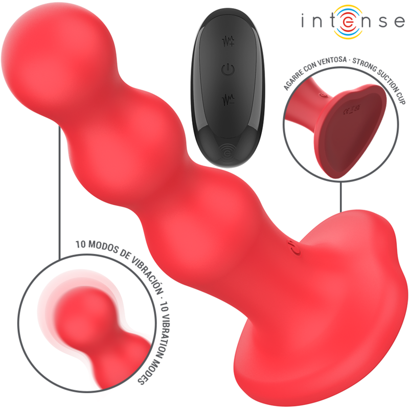 INTENSE - CODY VIBRATOR MIT SAUGNÄPFEN ROTE FERNBEDIENUNG – Vibrator Bild 1