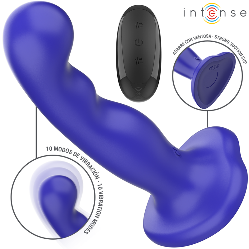 INTENSE - SHORTY VIBRATOR MIT SAUGNÄPFEN BLAU FERNBEDIENUNG – Vibrator Bild 2