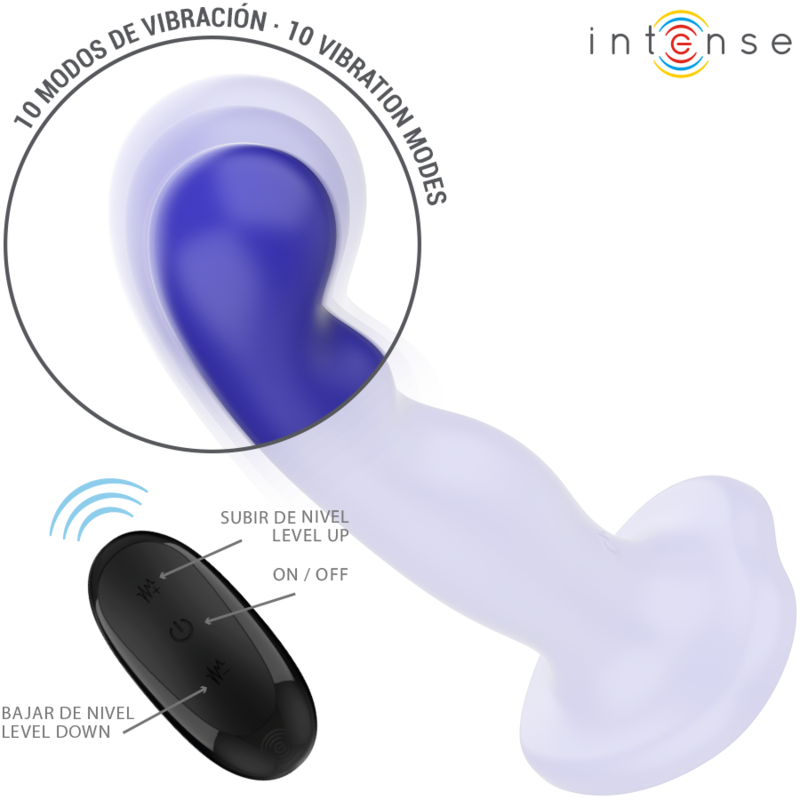 INTENSE - SHORTY VIBRATOR MIT SAUGNÄPFEN BLAU FERNBEDIENUNG – Vibrator Bild 5