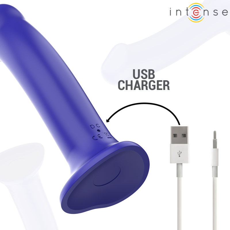 INTENSE Victoria Vibrator 19,5 cm – Dunkelblau, Saugnapf, 10 Vibrationsmodi, Fernbedienung – Vibrator Bild 11