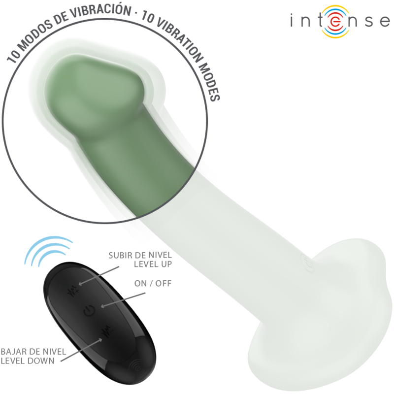 INTENSE - BECCA VIBRATOR MIT SAUGNAPF 10 VIBRATIONEN GRÜNE FERNBEDIENUNG – Vibrator Bild 6