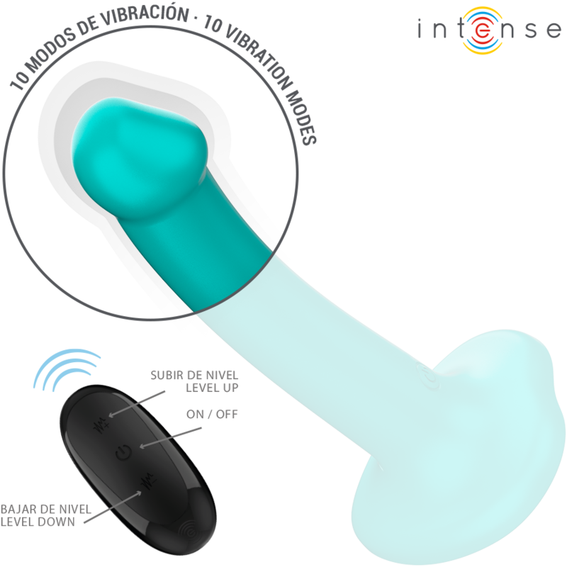 INTENSE - KATIE VIBRATOR MIT SAUGNÄPFEN 10 VIBRATIONEN BLAU FERNBEDIENUNG – Vibrator Bild 6