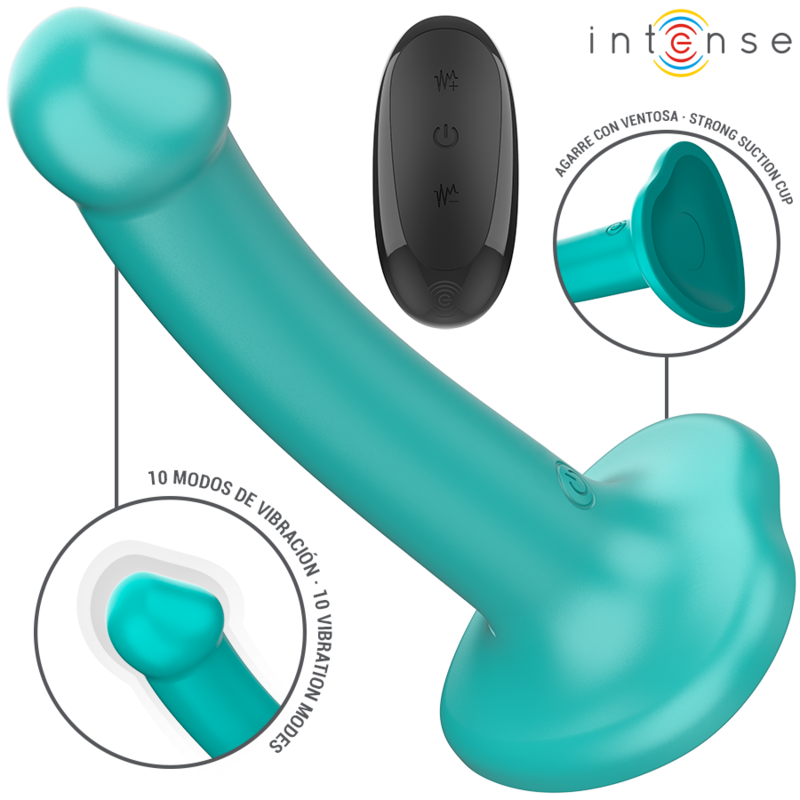 INTENSE - KATIE VIBRATOR MIT SAUGNÄPFEN 10 VIBRATIONEN BLAU FERNBEDIENUNG – Vibrator Bild 1