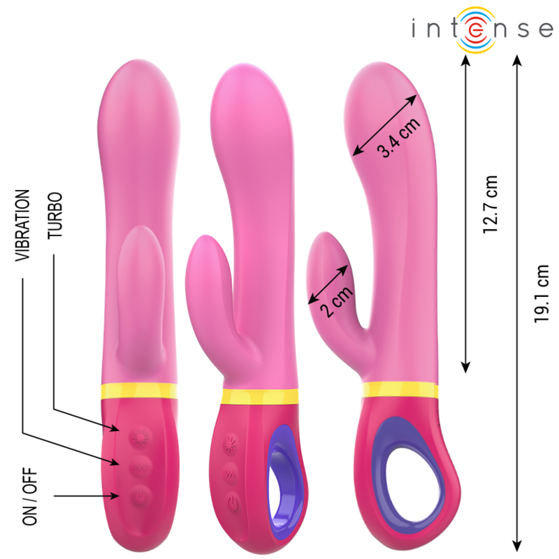 Intense Daphne Rabbit Vibrator – Dual-Stimulation, Rosa, Wasserdicht, Hypoallergen – Rabbit Vibrator Bild 3