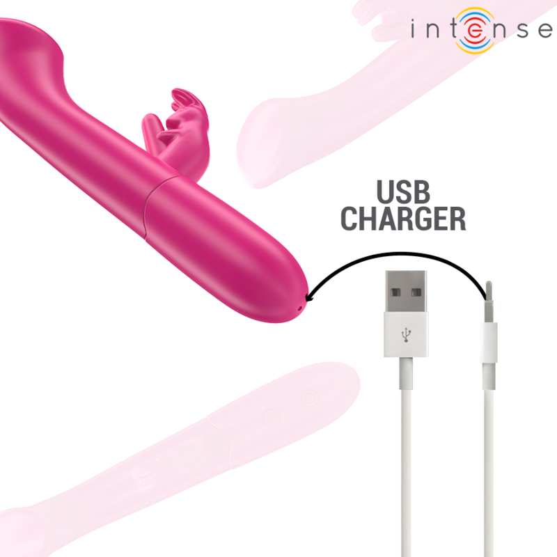 INTENSE - JULIETA RABBIT VIBRATOR 18,6 CM 10 VIBRATIONEN ROSA Produktansicht und Details