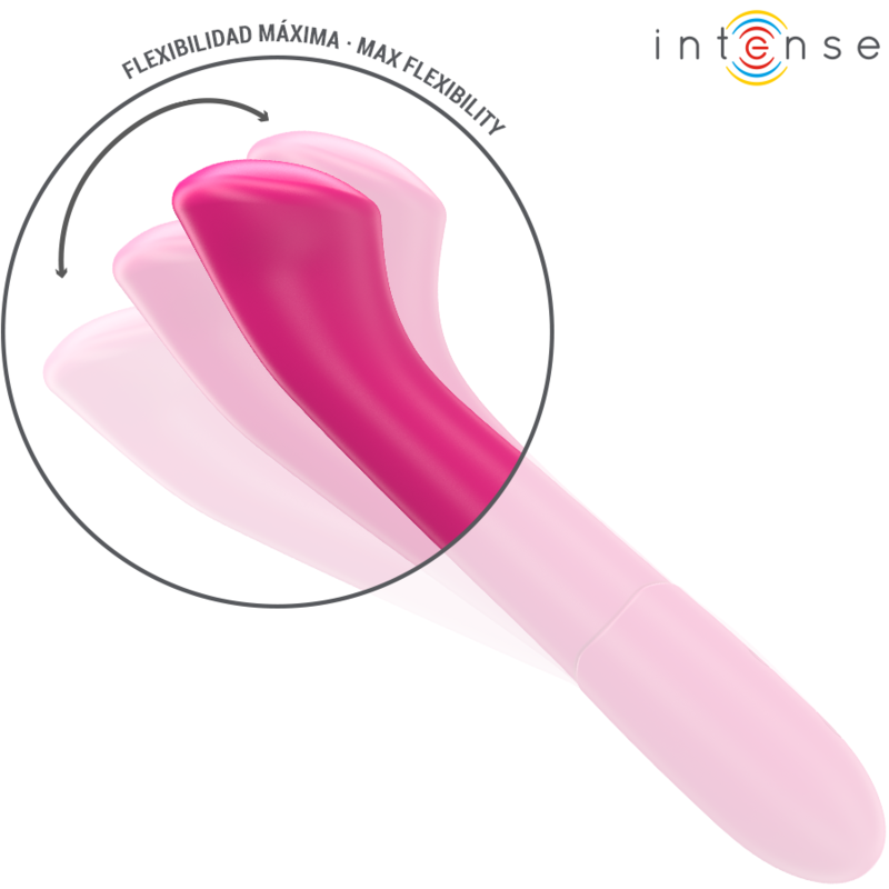 INTENSE - PATY VIBRATOR 19 CM FLEXIBEL 10 VIBRATIONEN MODELL 2 ROSA Produktansicht und Details