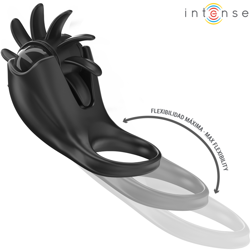 INTENSE - MABEL VIBRATIONSRING 10 VIBRATIONEN MIT KLITORISSTIMULATOR SCHWARZ – Klitorisstimulator Bild 6