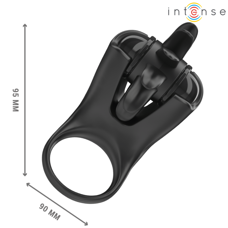 INTENSE - MABEL VIBRATIONSRING 10 VIBRATIONEN MIT KLITORISSTIMULATOR SCHWARZ – Klitorisstimulator Bild 10