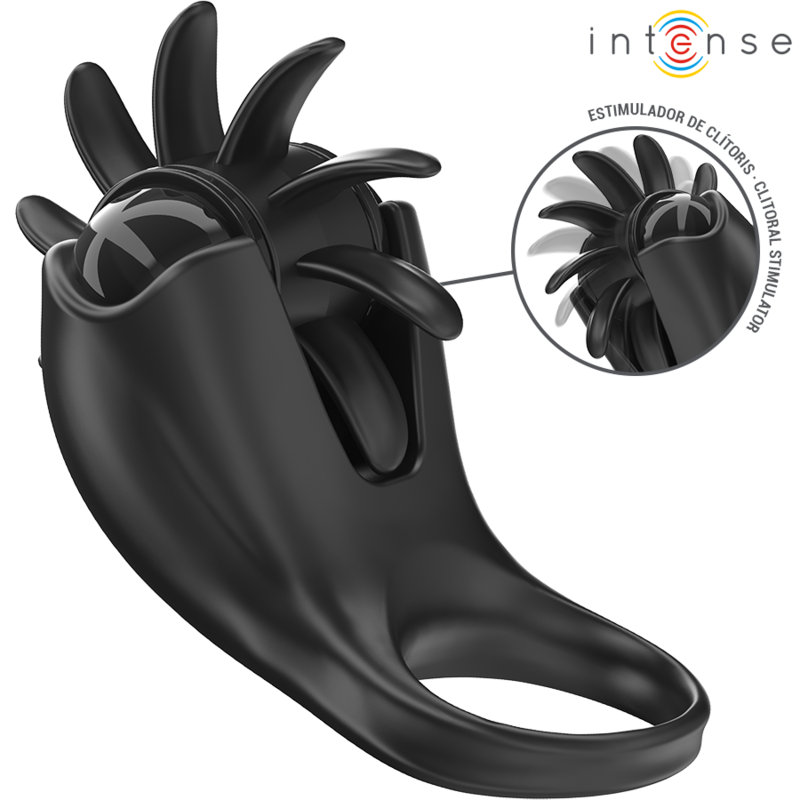 INTENSE - MABEL VIBRATIONSRING 10 VIBRATIONEN MIT KLITORISSTIMULATOR SCHWARZ – Klitorisstimulator Bild 2