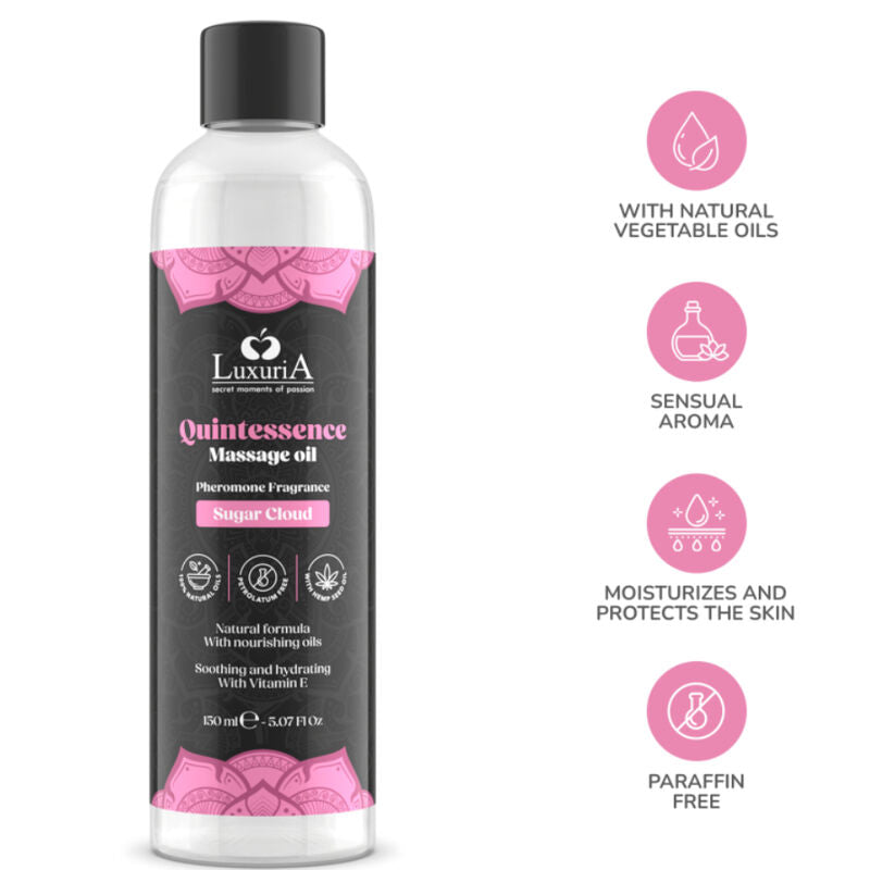 IntimateLine Luxuria Massageöl Zuckerwolke 150 ml – Süß, Sinnlich & Hautfreundlich für sinnliche und diskrete Momente