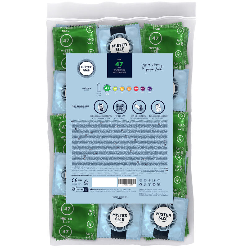 MISTER SIZE Kondome XS 47 mm – 100 Stück, sicher & bequem für Schutz und angenehmes Gefühl