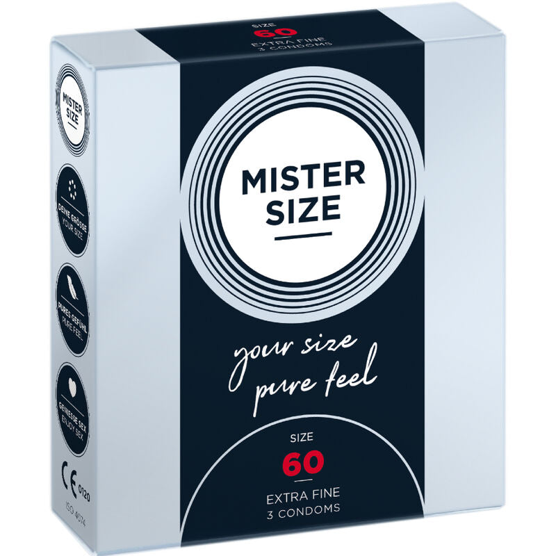 Mister Size XL Kondome 60 mm – 3er-Pack, ultradünn & rutschfest für Schutz und angenehmes Gefühl