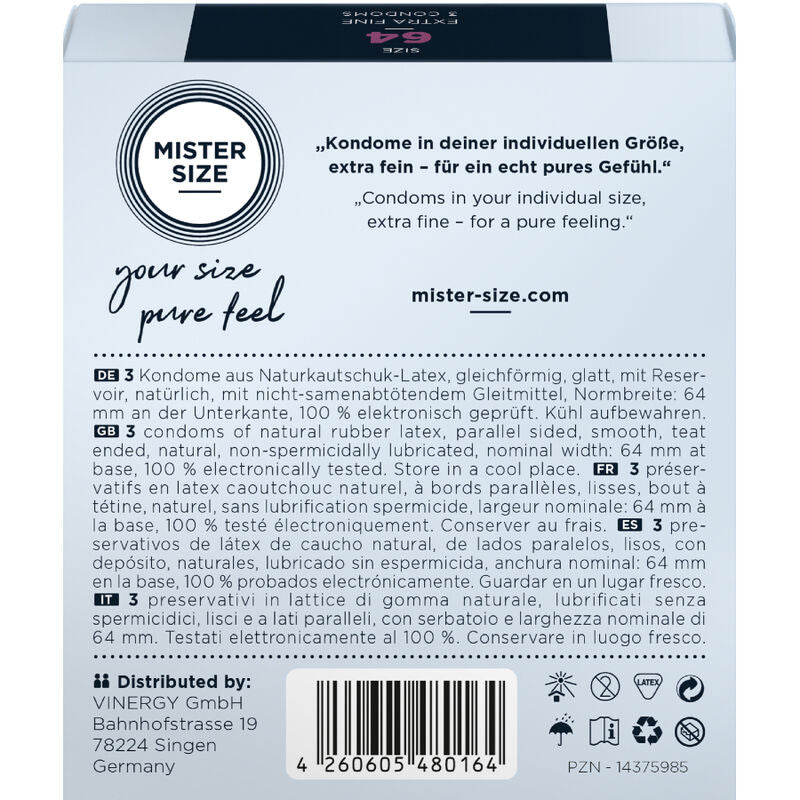 MISTER SIZE - KONDOME GRÖSSE XXL 64 MM (3 EINHEITEN) für sichere und sinnliche Momente