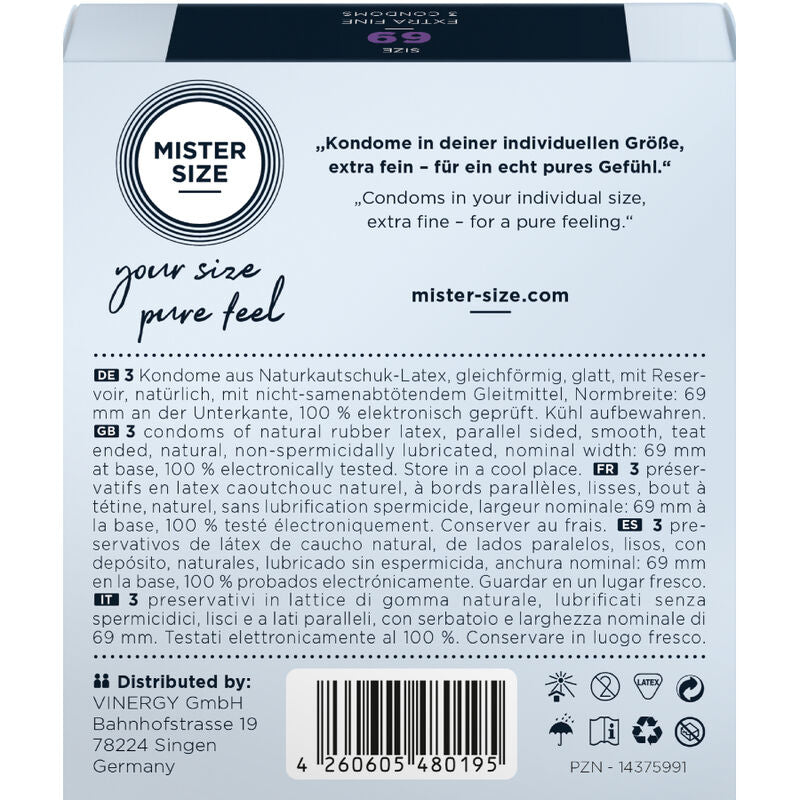 Mister Size XXXL Kondome 69 mm – 3er-Pack, ultradünn & sicher für sichere und sinnliche Momente