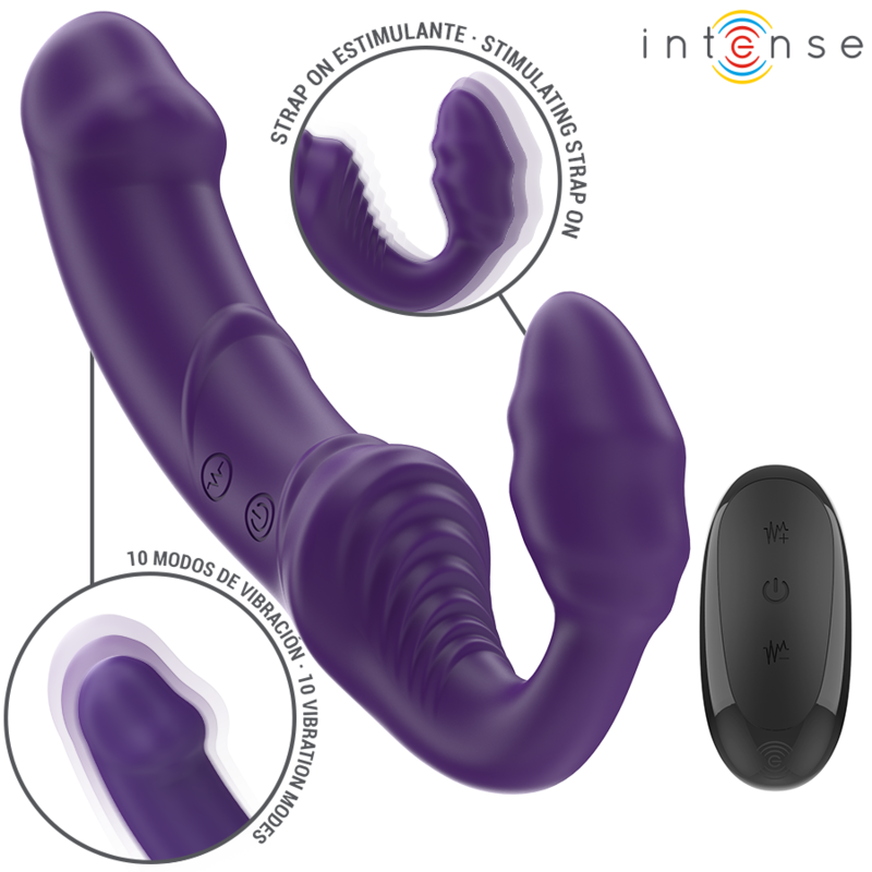 INTENSE - JILL DOPPELVIBRATOR 20 CM LILA FERNBEDIENUNG – Vibrator Bild 1