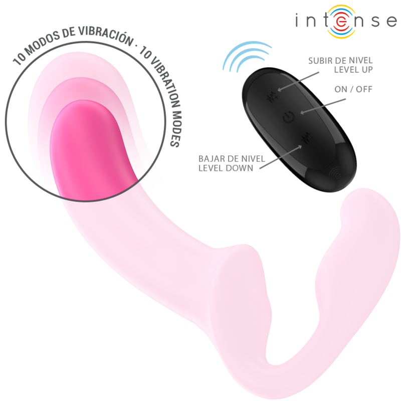INTENSE Amy Doppelvibrator 20 cm – Rosa, Fernbedienung, 10 Vibrationsmodi – Vibrator Bild 7