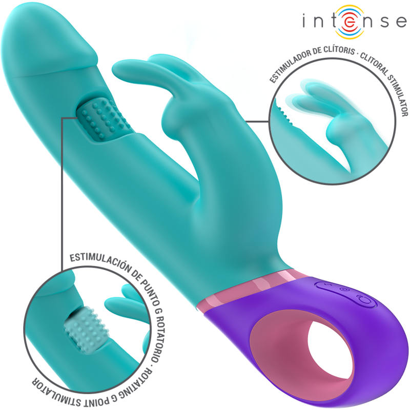 Intense Monica Rabbit Vibrator 22,5 cm – G-Punkt rotierend, 14 Vibrationsmodi, wasserdicht Rabbit Vibrator diskret online kaufen