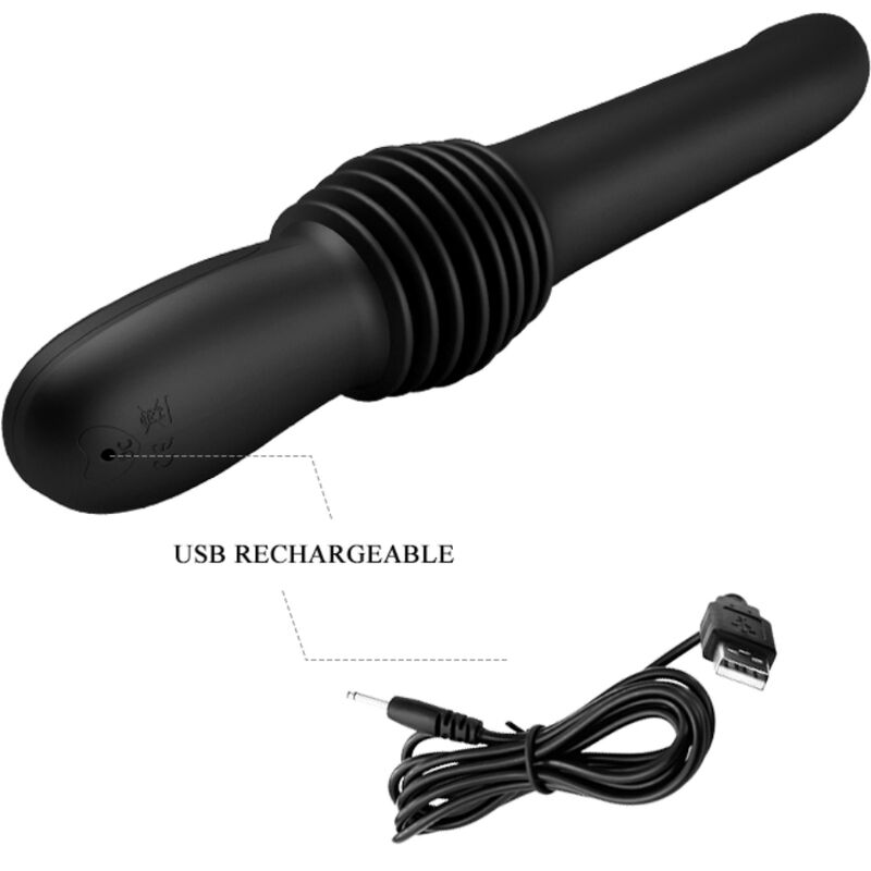 PRETTY LOVE - PAZUZU VIBRATOR 3 STOSSMODI SCHWARZ Vibrator diskret online kaufen