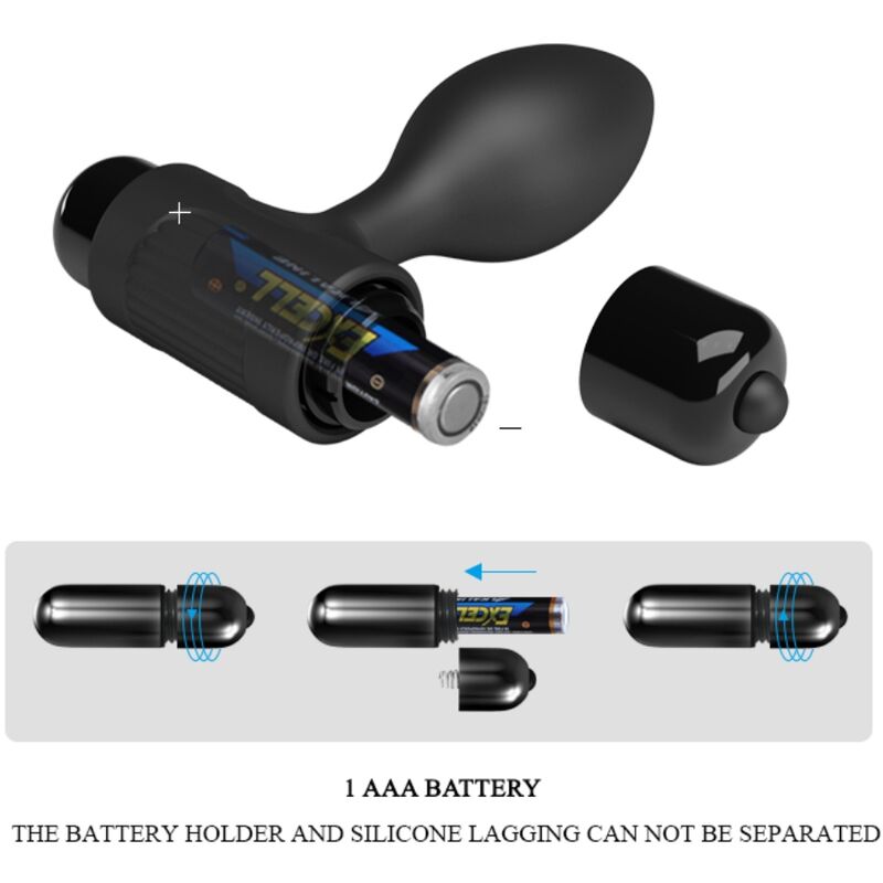 PRETTY LOVE - VIBRA BUTT 10 VIBRATIONEN ANALSTECKER SCHWARZ Anal-Toy diskret online kaufen