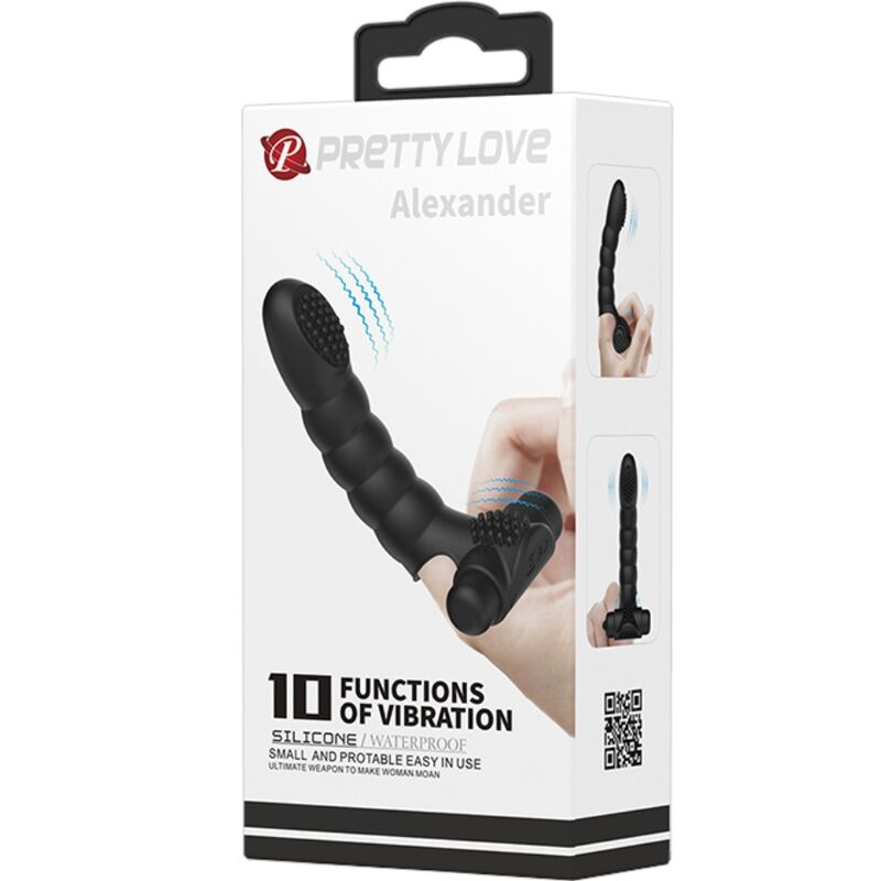 PRETTY LOVE - ALEXANDER FINGERVIBRATOR 10 VIBRATIONEN SCHWARZ für intensive Stimulation und Self-Love