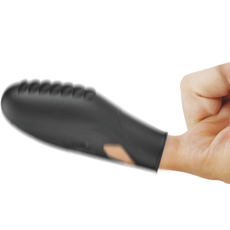PRETTY LOVE - GILO SILIKON-FINGERVIBRATOR SCHWARZ Produktansicht und Details