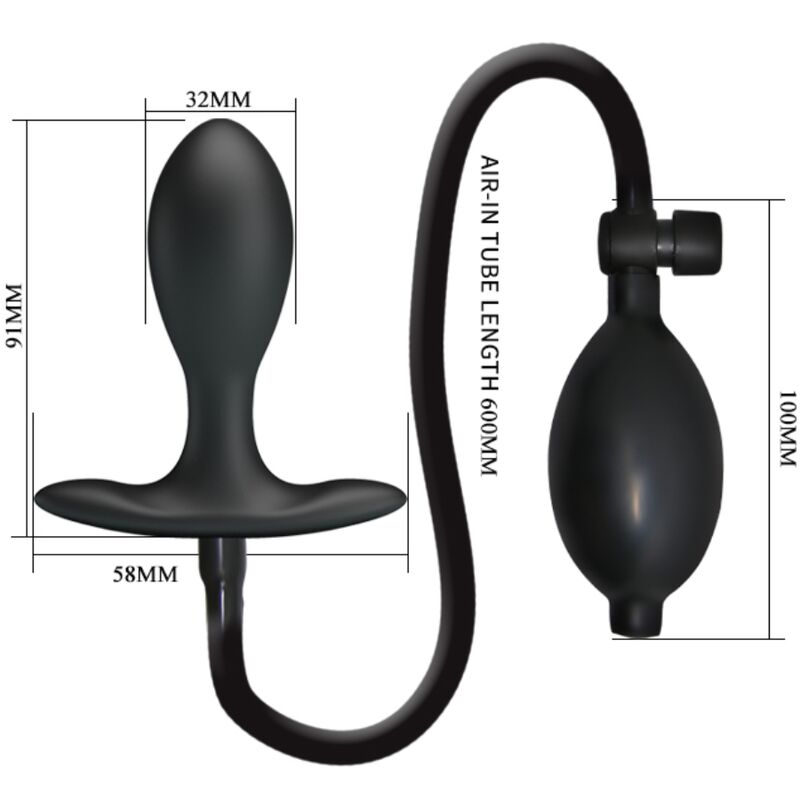 PRETTY LOVE - AUFBLASBARER ANALSTECKER SCHWARZ Anal-Toy diskret online kaufen