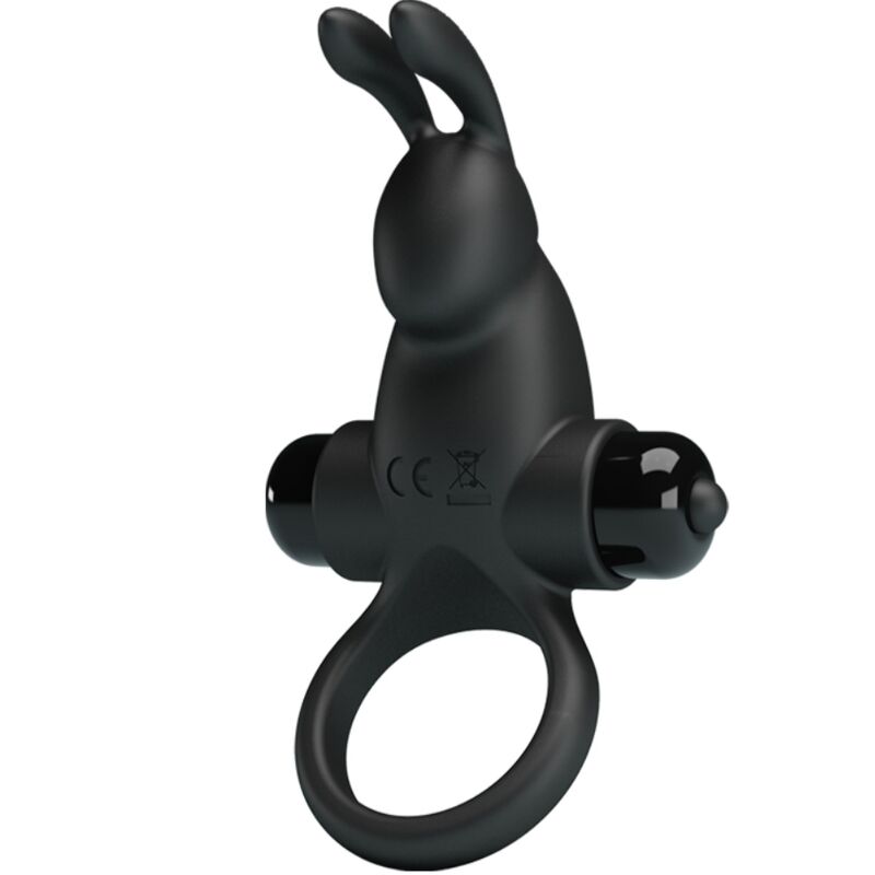 PRETTY LOVE - VIBRATIONSRING + RABBIT-KLITORIS-STIMULATOR 10 VIBRATIONEN SCHWARZ Rabbit Vibrator diskret online kaufen