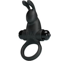 PRETTY LOVE - VIBRATIONSRING + RABBIT-KLITORIS-STIMULATOR 10 VIBRATIONEN SCHWARZ Rabbit Vibrator diskret online kaufen