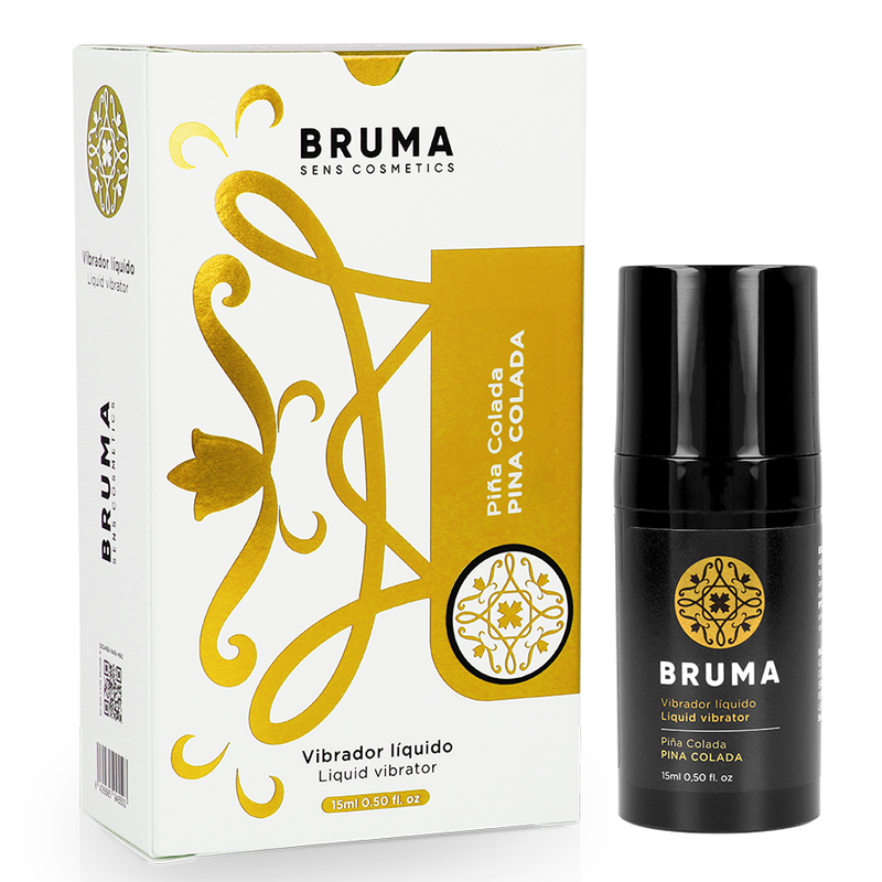 BRUMA Flüssiger Vibrator Ultra Gleitend 15 ml – Pina Colada – Intensives Gleiten Gleitgel Produktverpackung und Details