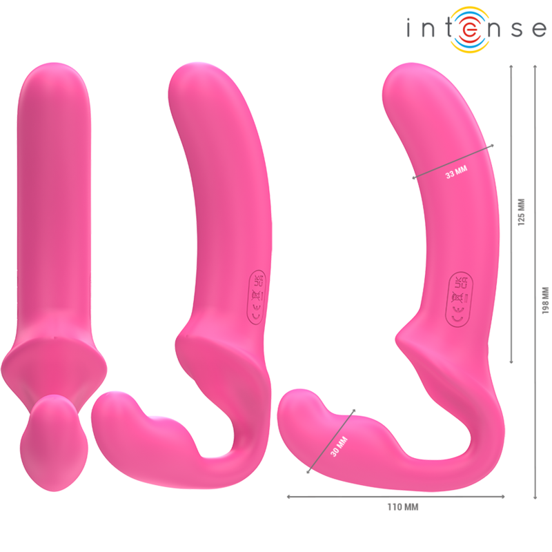 INTENSE Amy Doppelvibrator 20 cm – Rosa, Fernbedienung, 10 Vibrationsmodi – Vibrator Bild 4