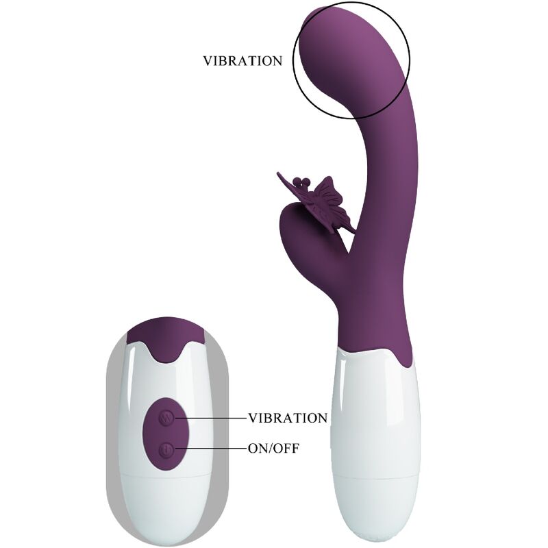 PRETTY LOVE - BUTTERFLY KISS RABBIT VIBRATOR & G-SPOT STIMULATOR LILA – Anal-Toy Bild 7