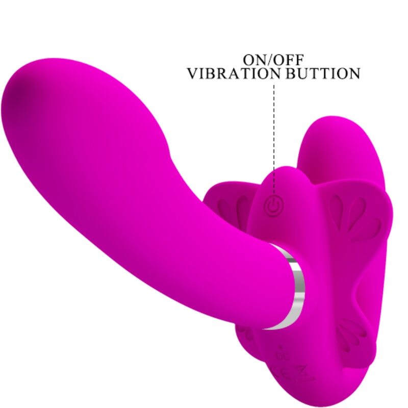 PRETTY LOVE - VALERIE DOPPEL-STRAP-ON-VIBRATOR 12 VIBRATIONEN LILA Strap-On Dildo diskret online kaufen