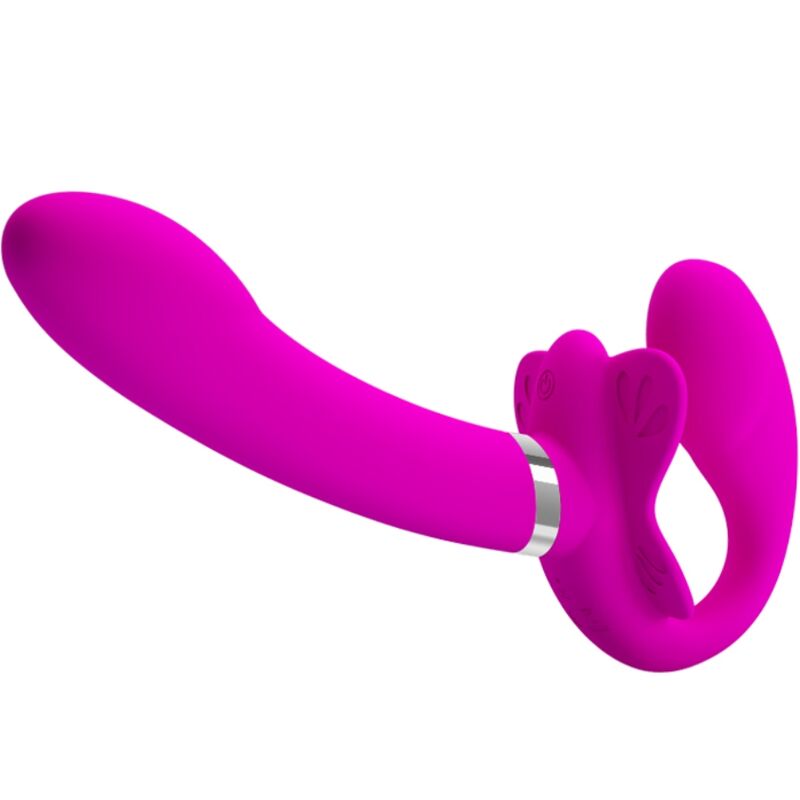 PRETTY LOVE - VALERIE DOPPEL-STRAP-ON-VIBRATOR 12 VIBRATIONEN LILA Strap-On Dildo diskret online kaufen
