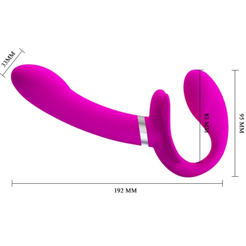 PRETTY LOVE - VALERIE DOPPEL-STRAP-ON-VIBRATOR 12 VIBRATIONEN LILA für sinnliche und diskrete Momente