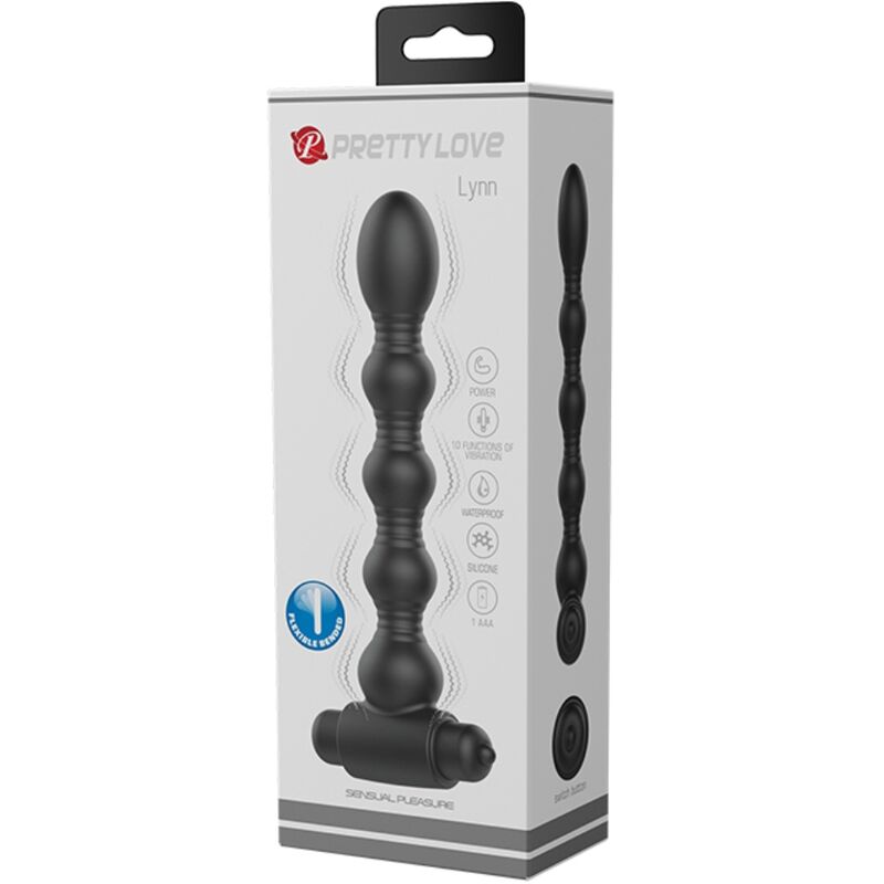 PRETTY LOVE - LYNN SILIKON ANAL PLUG 10 VIBRATIONEN SCHWARZ Analplug diskret online kaufen