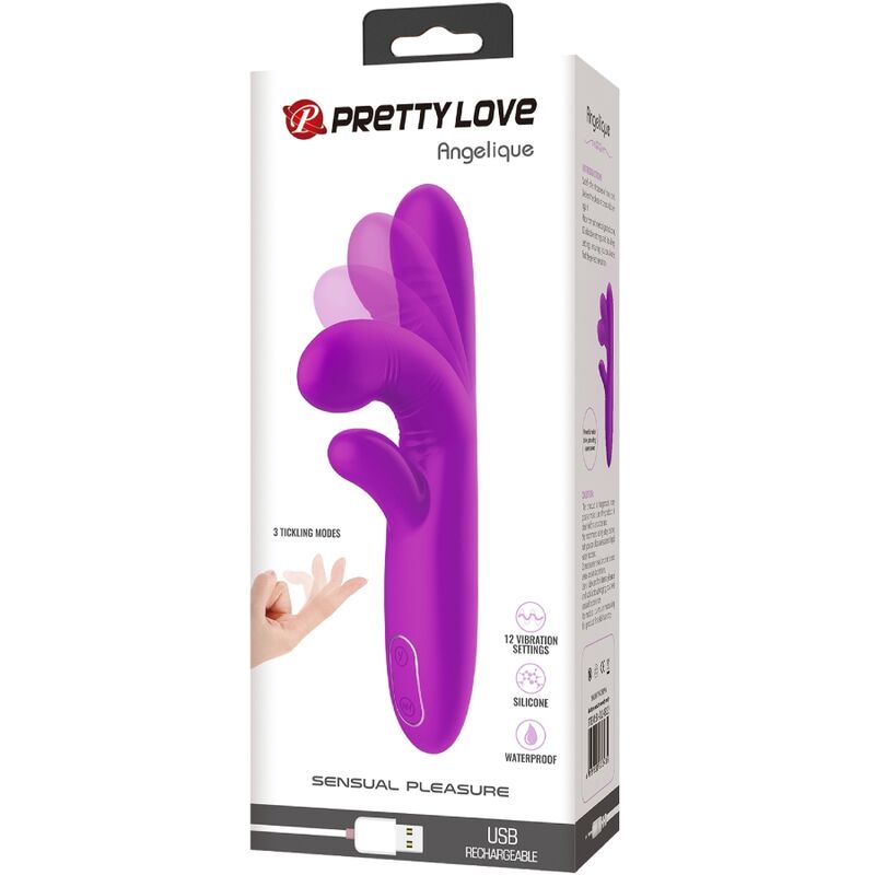 PRETTY LOVE - ANGELIQUE MULTIFUNKTIONSVIBRATOR + KLITORISSTIMULATOR LILA Klitorisstimulator Produktansicht und Details