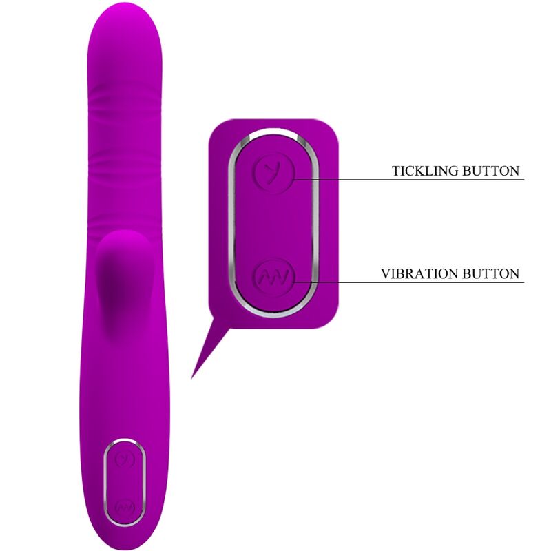 PRETTY LOVE - ANGELIQUE MULTIFUNKTIONSVIBRATOR + KLITORISSTIMULATOR LILA Klitorisstimulator Produktansicht und Details