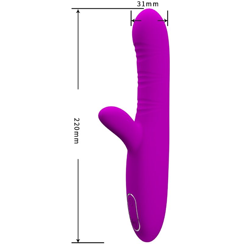PRETTY LOVE - ANGELIQUE MULTIFUNKTIONSVIBRATOR + KLITORISSTIMULATOR LILA Klitorisstimulator Produktansicht und Details
