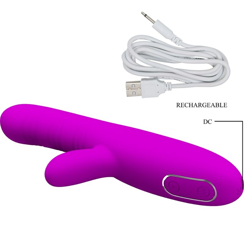 PRETTY LOVE - ANGELIQUE MULTIFUNKTIONSVIBRATOR + KLITORISSTIMULATOR LILA Klitorisstimulator Produktansicht und Details